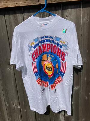 Vintage 1994 NBA World Champions Houston Rockets Starter T Shirt Large • $34.95