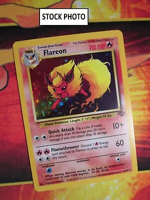 $49.99 • Buy NM (Unlimited) Pokemon FLAREON Card JUNGLE Set 3/64 Holo Rare