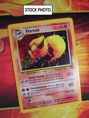 $49.99 • Buy NM (Unlimited) Pokemon FLAREON Card JUNGLE Set 3/64 Holo Rare