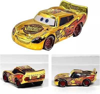 No.95 Golden Lightning McQueen Disney Pixar Cars Diecast Model Toy Cars Gift UK • £6.99