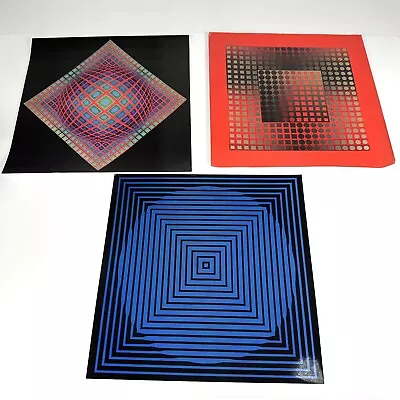 Victor Vasarely Original Heliogravure Lot Of 3 VEGA-201  ZETT-RG And BETA • $114.19