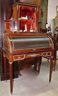 Rare Antique French Napoleon III Bureau Plat Rolltop Desk Display Circa 1860   • $4500