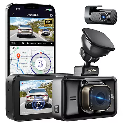 5K Dash Cam For Car 3840*2160P Dual Camera 4K 5GHzWiFi GPS Park Mode NightVision • $249