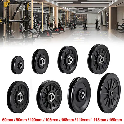 £9.35 • Buy Universal Bearing 60MM/90mm/115MM Nylon Pulley Wheel Cable Gym Fitness Equipment