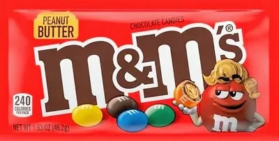 M&M's Peanut Butter Candy 1.63-Ounce Bag...Yummy & Fun!  • $2