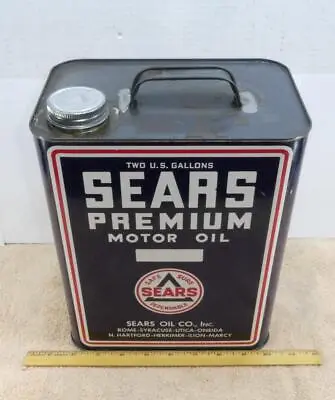1940 Sears Premium Motor Oil 2 Gallon Gasoline Can Unused Collector Pc! BEST ON! • $194.95