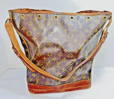 Louis Vuitton Noe Drawstring Bucket Shoulder Bag Brown Monogram Damaged READ • $89