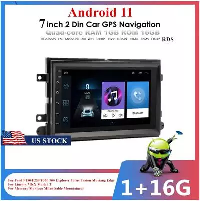 7  Android 11 1GB 16GB Quad Core Car Stereo Radio GPS For Ford Lincoln Mercury • $110.49