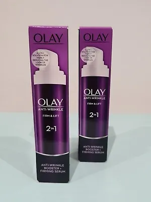 £15.99 • Buy 2 X Olay Anti-Wrinkle Booster Firm & Lift 2-In-1 Day Cream & Firming Serum 50ml