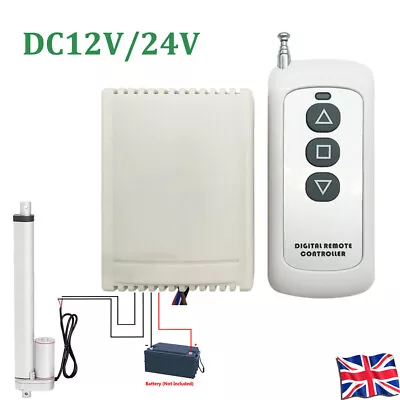 DC 12V 24V Electric Linear Actuator Controller Wireless Remote Control Receiver • £14.99