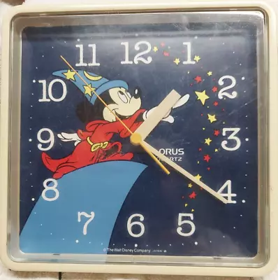 Vintage 7.5  Lorus Mickey Mouse Sorcerer Quartz Wall Clock Walt Disney Works! • $15.90