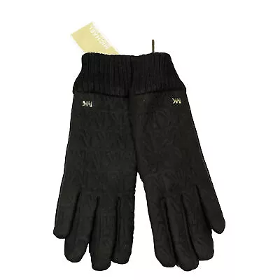 Michael Kors Womens Quilted Logo Gloves Medium Black • $35.95