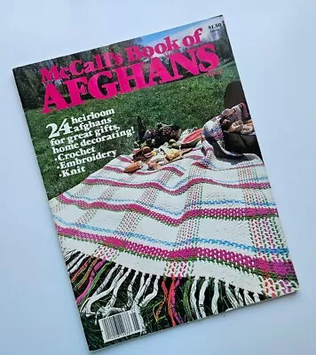 Vintage McCall's Book Of Afghans 24 Embroidery Knit Crochet Patterns Magazine • $4