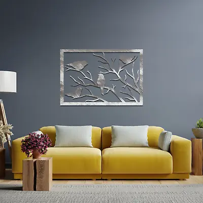 Metal Birds Wall Art Hanging Home Decoration Unique Art For Living Room Wall • £117.83