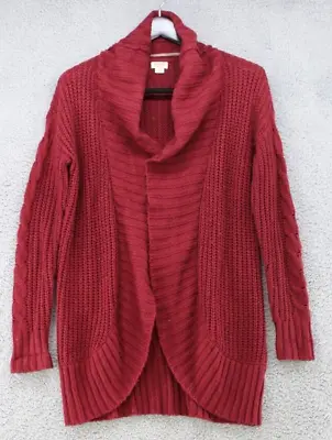 Mossimo Cardigan Sweater Women's Size XS Maroon Open Front Long Sleeve • $12.59