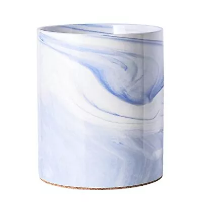 Porcelain Blue Marble Utensil Crock Kitchen Utensil Holder For Countertop 7″ ... • $30.65