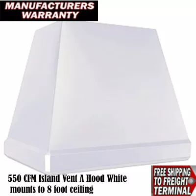 Vent-A-Hood ISL30248-WH White Emerald 550 CFM 48  Island Mounted Range Hood • $1900