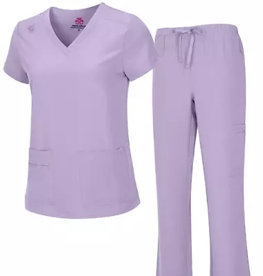 Medical Nursing Natural Uniforms Women's Cool Stretch V-Neck Top And Cargo Pant  • $26.99