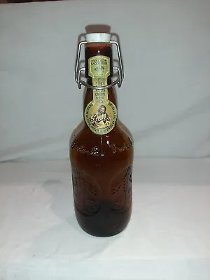 $11 • Buy Vintage GROLSCH Amber Brown Lager Glass Beer Bottle Porcelain Swing Top