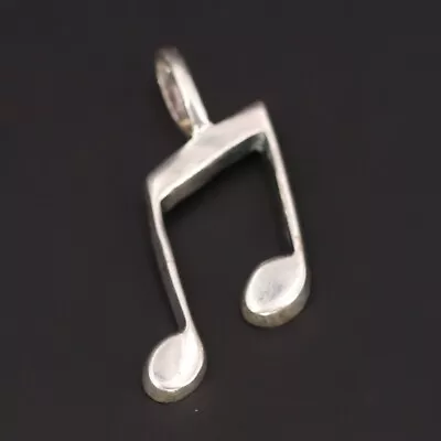 NEW Sterling Silver - Musical Music Note Necklace Pendant - 1g • $10