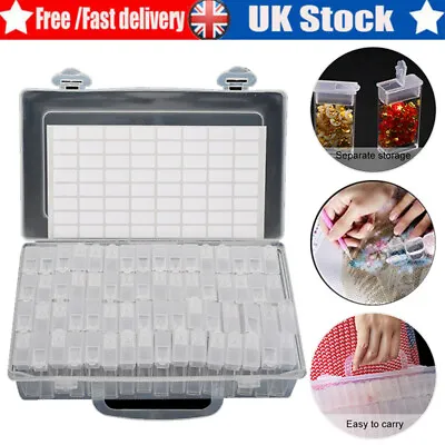 64 Slots Diamond Painting Accessories Embroidery Storage Box Case-Nail Art Beads • £15.82