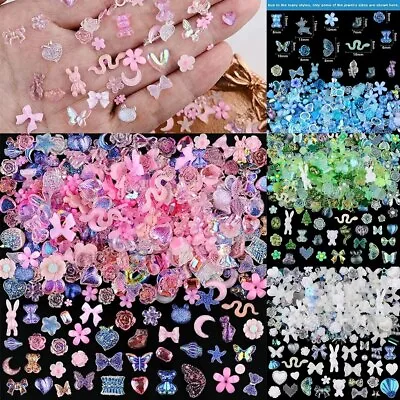 BOGOF Rhinestones Nail Decorations Kawaii Bow Design Nail Art Charms Jewel Shape • £6.99