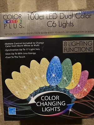 Color Switch Plus 100ct Dual Color LED Christmas C6 Lights 8 Function - New • $49.99