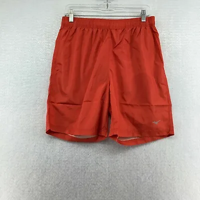 Mizuno Mens Elastic Waist Vermelho Alaranjado Coral Red Bermuda Short Sz Medium • $24.99