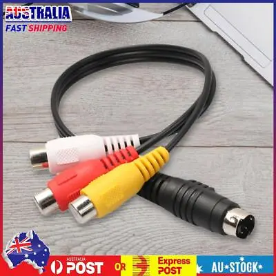 4 Pin S-Video To 3 RCA Cable Audio Video Adapter Copper Core For Computer Laptop • $8.99