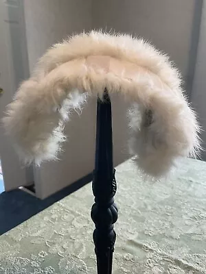 Vintage White Rabbit Fur Wide Headband Hat Does Have Issues • $6