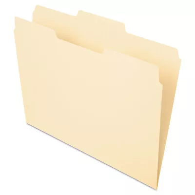 Pendaflex Essentials File Folders 1/3 Cut Second Position Top Tab Letter Manila • $19.86