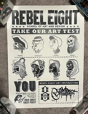 Rebel Eight 8  X Mike Giant Drawing Test Print 2010 RARE  18X24 New • $367.33