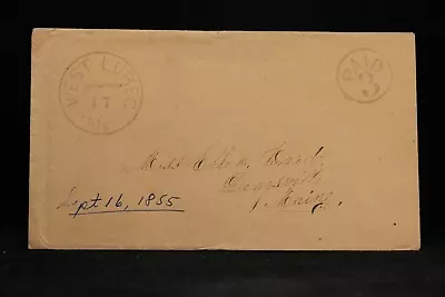 Maine: West Lubec Ca.1855 Stampless Cover Black CDS & Circled PAID 3 DPO • $25