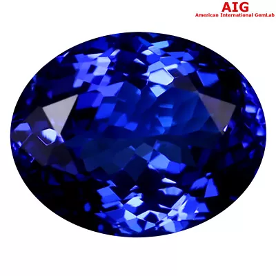 2.98 Ct AIG CERTIFIED AAAA+ SUPER-EXCELLENT OVAL (10 X 8 MM) D'BLOCK TANZANITE • $884.99