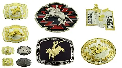 Rodeo Belt Buckle Western Cowboy Adult Two-Tone Metal Fashion Costume Texas New • $10.19