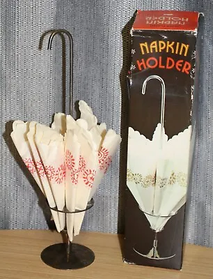 Vintage Umbrella Shaped Napkin Holder In Box - Made In Hong Kong • $26.99