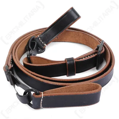 £21.45 • Buy WW2 German Black Leather Cross Strap - Army Officers Military Reproduction
