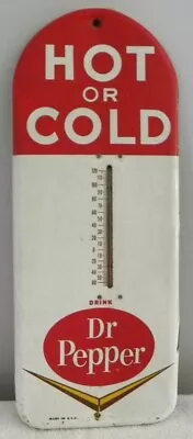 1950's Original Drink Dr. Pepper Hot Or Cold 16  Metal Thermometer • $249