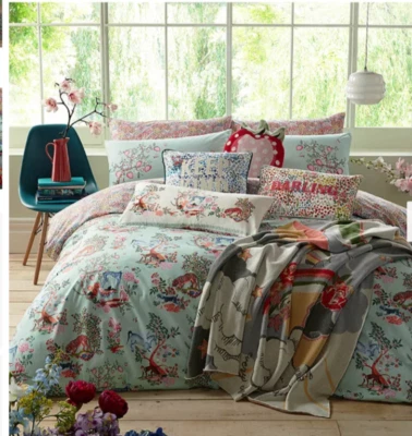 £53.75 • Buy Cath Kidston PAINTED KINGDOM MID BLUE Floral Duvet Bedding KING - RRP £75.00