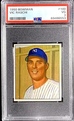 1950 Bowman #100 Vic Raschi PSA 3 • $35