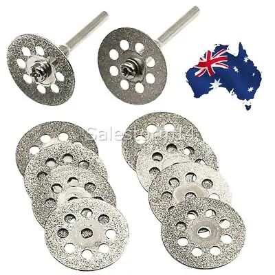 $9.99 • Buy 10x Mini Diamond Cutting Discs Wheel Blades + Drill Bit For Dremel Rotary Tool I