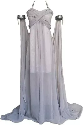 Medieval Grey Chiffon Halloween Costume Fairy Play Dress Small NEW • $29.99