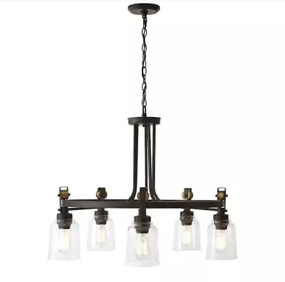 HDC 7991HDCBBDI Knollwood 30” 5-Light Blackened Bronze Brass Accents Chandelier • $179.98