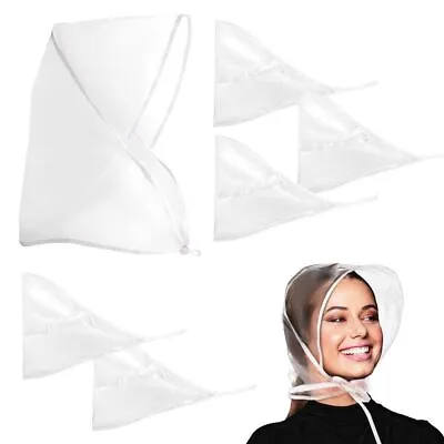 Clear Hair Protector Hood Waterproof Rain Bonnet Rain Scarf Rain Hats  Men • £3.41