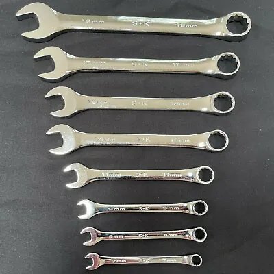 SK Hand Tool 8pc 12 Point Metric Combination Wrench Set 7mm - 19mm New Old Stock • $125.99