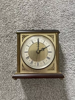£11.50 • Buy Metamec Square Carriage Mantel Clock Wooden/Brass Quartz- Vintage