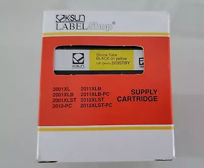 Shrink Tube 203STBY Black On Yellow 1/8  (3 Mm) Supply Cartridge K-SUN Label  • $22