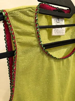 Vintage D&G By Dolce & Gabbana Lime Green Tank With Sequin Trim Size 44 • $40