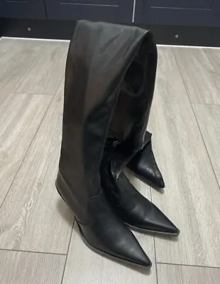 Black Over Knee Boots Zara Size 38 Uk 5 • £25