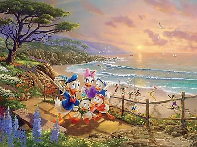 Disney Thomas Kinkade Jigsaw Puzzle Donald & Daisy - Duck Of A Day 750 Piece • $32